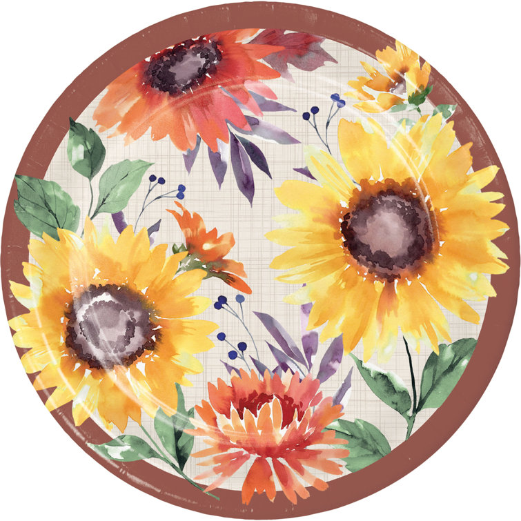 Sunflower plates and on sale napkins